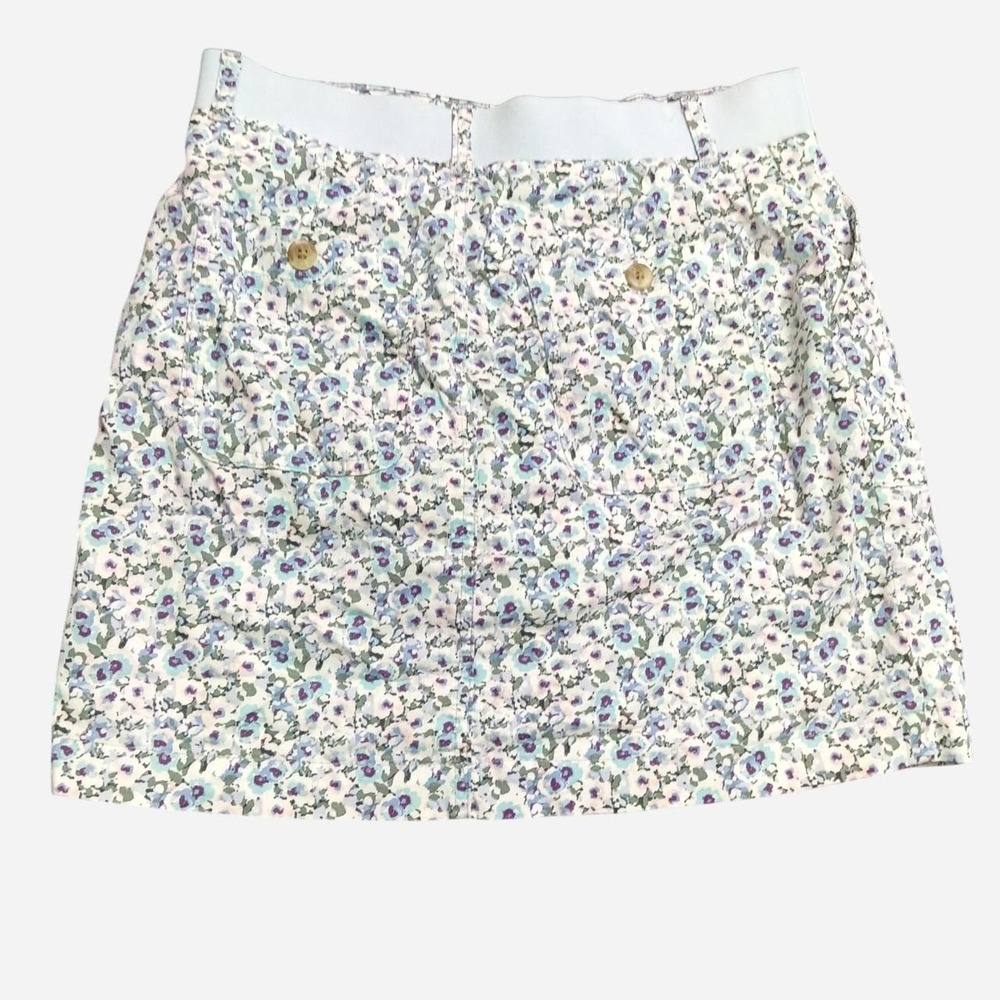 Lee Regular Fit Mid Rise Mini Skort Featuring Blue & Purple Flowers Size 6 - Picture 2 of 3